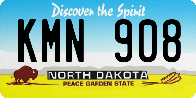 ND license plate KMN908
