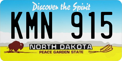 ND license plate KMN915