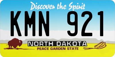 ND license plate KMN921