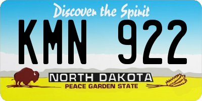 ND license plate KMN922