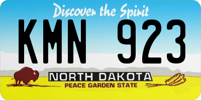 ND license plate KMN923