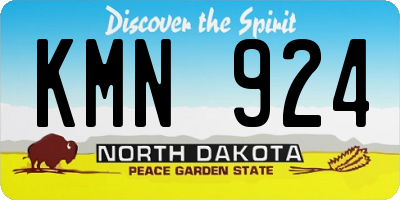 ND license plate KMN924