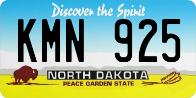 ND license plate KMN925
