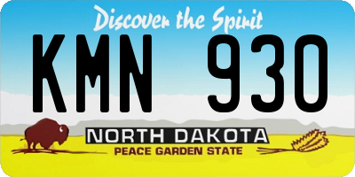 ND license plate KMN930