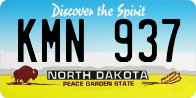 ND license plate KMN937