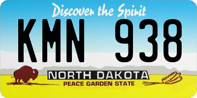 ND license plate KMN938