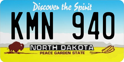 ND license plate KMN940