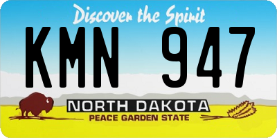 ND license plate KMN947