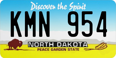 ND license plate KMN954