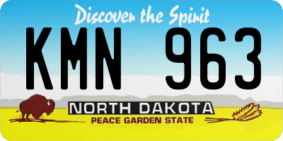 ND license plate KMN963