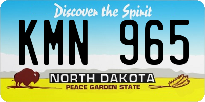 ND license plate KMN965