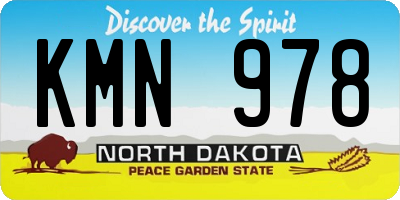 ND license plate KMN978
