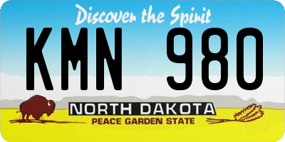 ND license plate KMN980