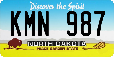 ND license plate KMN987