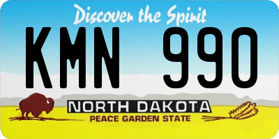 ND license plate KMN990