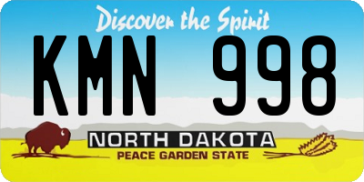 ND license plate KMN998