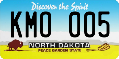 ND license plate KMO005