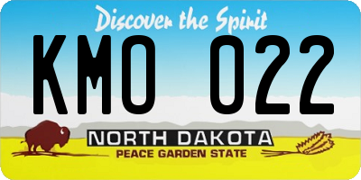 ND license plate KMO022