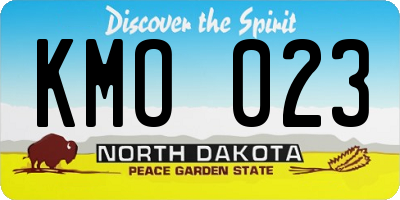 ND license plate KMO023