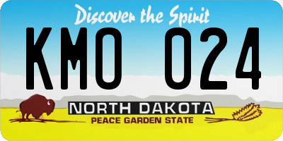 ND license plate KMO024