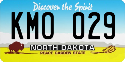 ND license plate KMO029