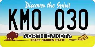 ND license plate KMO030