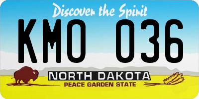 ND license plate KMO036