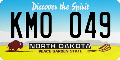ND license plate KMO049