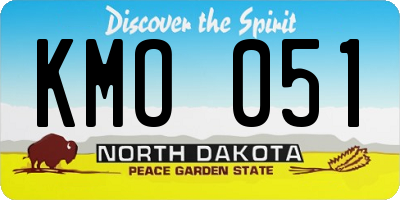ND license plate KMO051