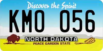 ND license plate KMO056