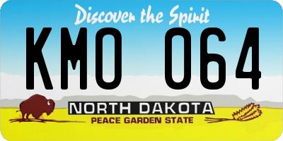 ND license plate KMO064