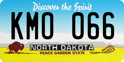 ND license plate KMO066