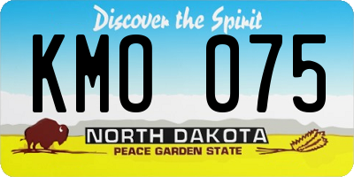 ND license plate KMO075