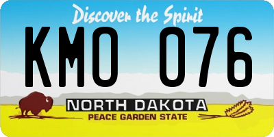 ND license plate KMO076