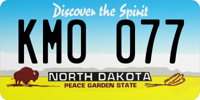 ND license plate KMO077