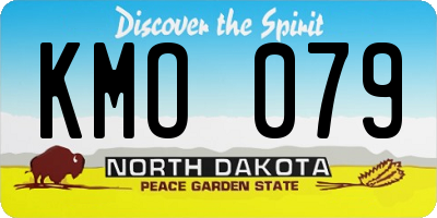 ND license plate KMO079
