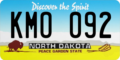ND license plate KMO092