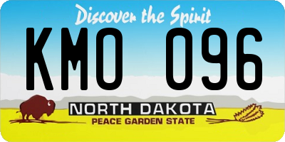 ND license plate KMO096
