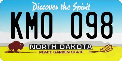 ND license plate KMO098
