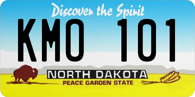 ND license plate KMO101