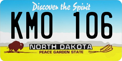 ND license plate KMO106