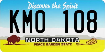 ND license plate KMO108