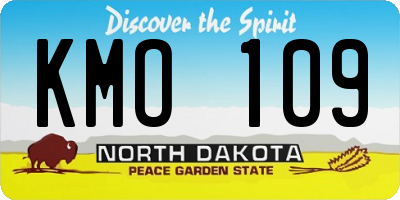 ND license plate KMO109