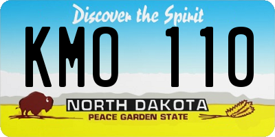ND license plate KMO110