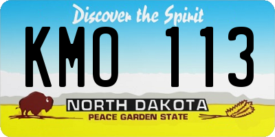 ND license plate KMO113