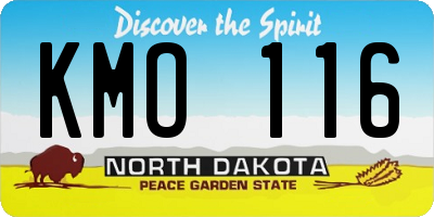 ND license plate KMO116