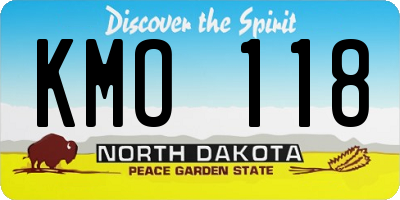 ND license plate KMO118