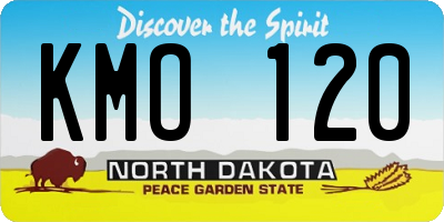 ND license plate KMO120