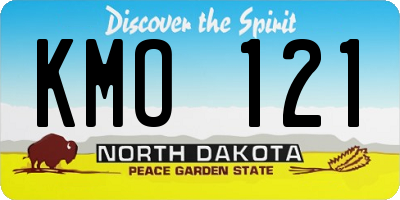 ND license plate KMO121