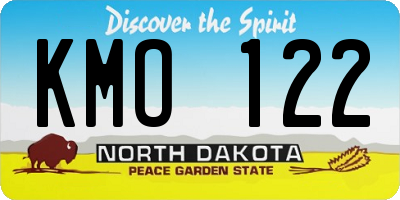 ND license plate KMO122